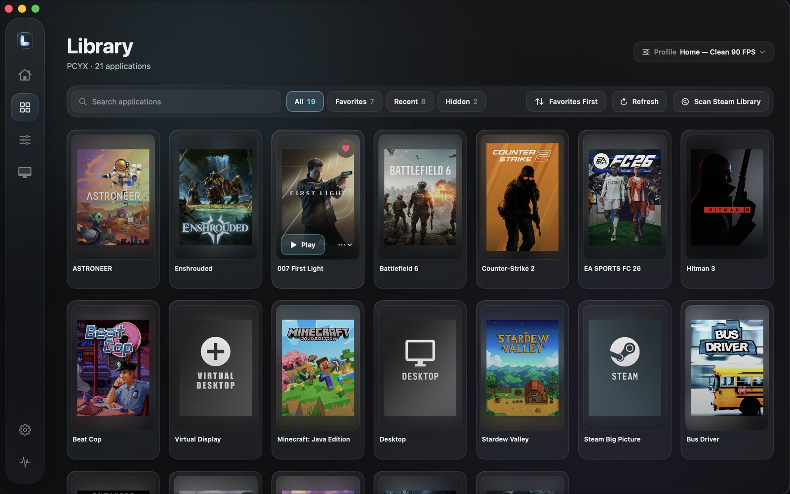 Luma Library with auto-scanned games